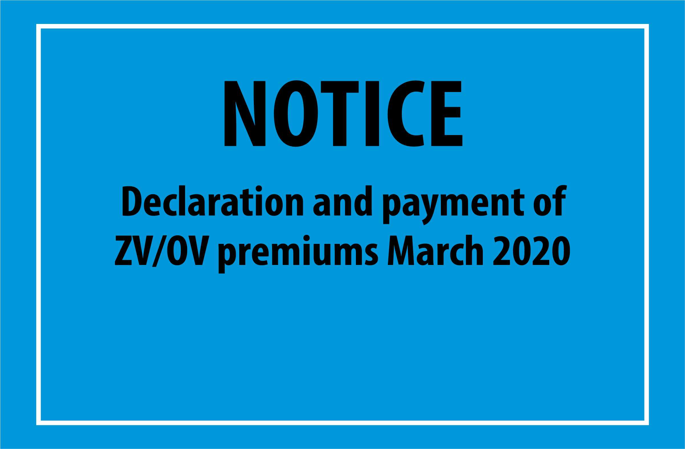 March 2020 ZV/OV declaration and payment